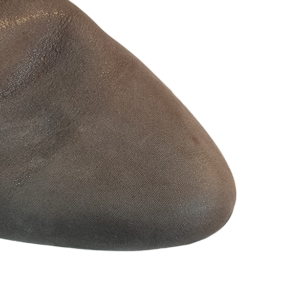 Isola Adora Carbon Brown Metallic Leather Knee High Cuffed Fashion Boot Size 7.5 - Picture 9 of 14